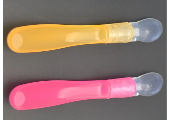 2 χρώματος σιλικόνης εγχύσεων κουτάλι τροφών μωρών σχηματοποίησης επαναχρησιμοποιήσιμο